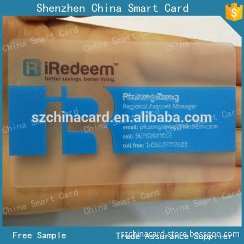 cheap price plastic PVC frosted clear business card